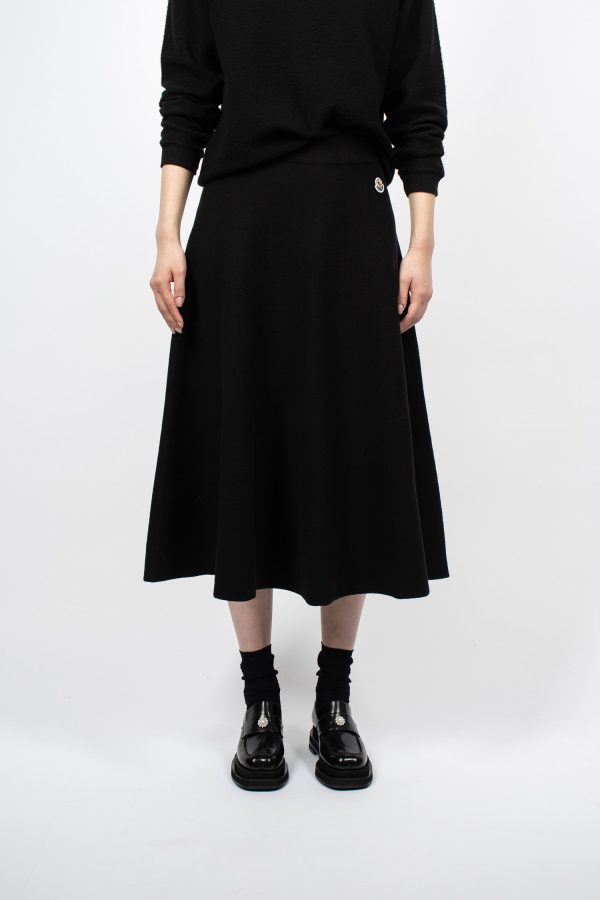 Wool Blend Midi Skirt Black For Cheap