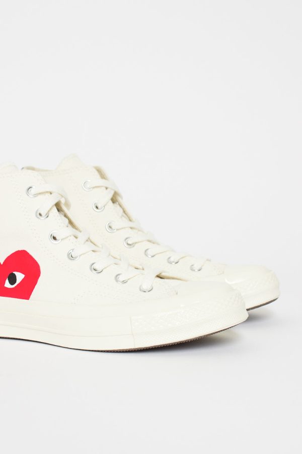 Comme Des Garçons PLAY X Chuck Taylor 1970s Hi Milk White Sale