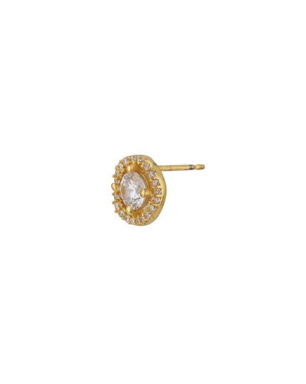 Carlton London Gold Plated Cz Circular Stud Earring For Women For Cheap