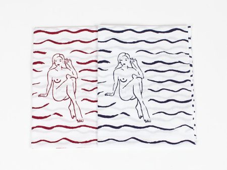 Tenugui Towel 2 Pack Blue Red Online Sale