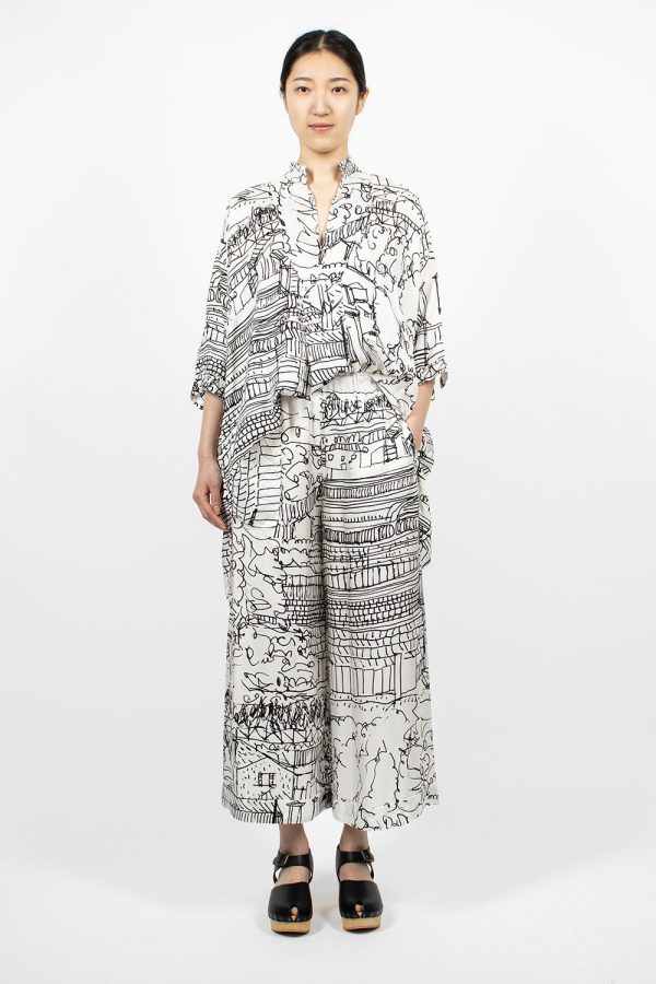 Pyjama Trouser Village Print For Cheap