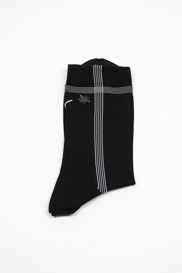 KT-142MS Side Line Silk Socks Black Online