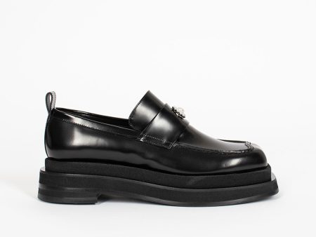 Heart Toe Platform Loafer Black Supply