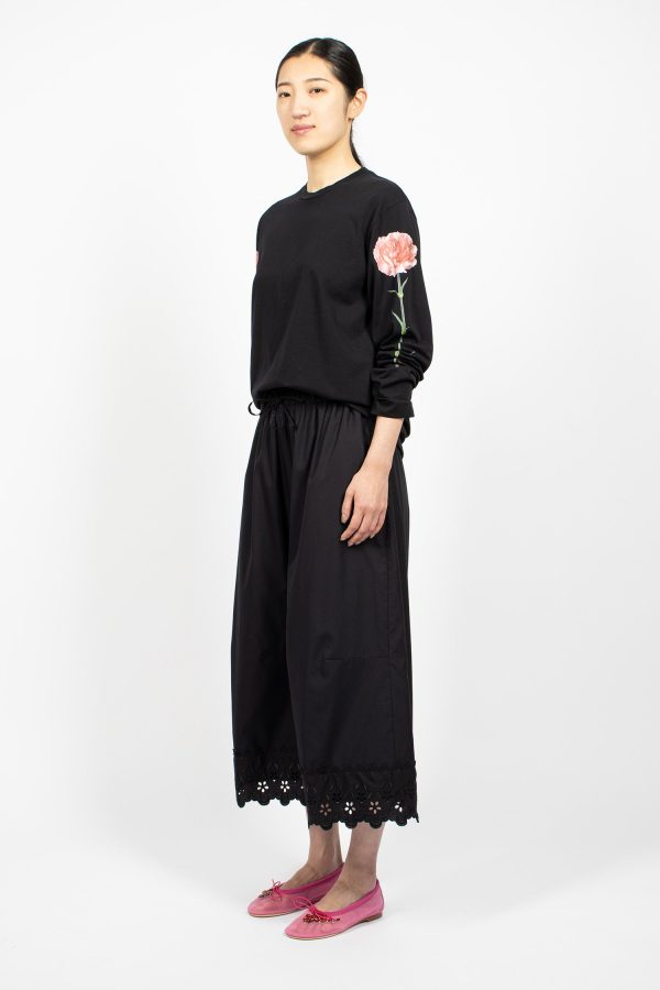 Ruffle Waist Trimmed Trouser Black Online Hot Sale