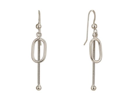 Rhodium Plated Contemporary Fancy Drop Earring Supply