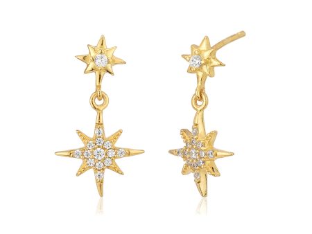 Carlton London Gold Plated Cz Star Drop Earring For Women Online Sale