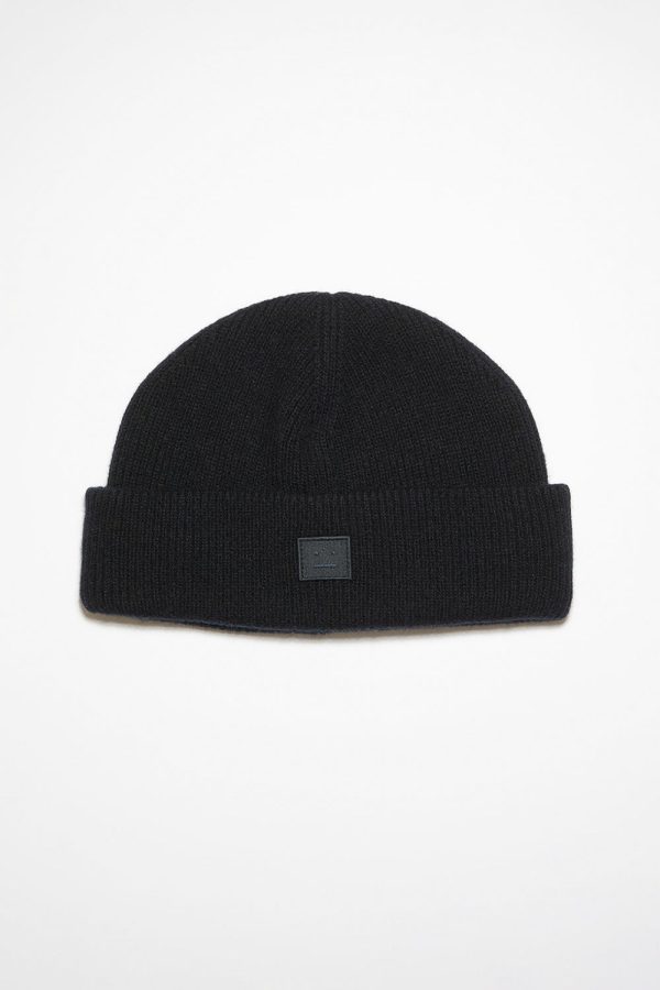 Small Ribbed Beanie Black For Sale