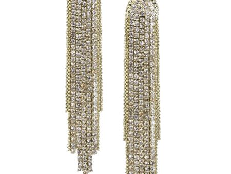 Gold Plated With Cz Tassel Drop Earring For Women For Sale