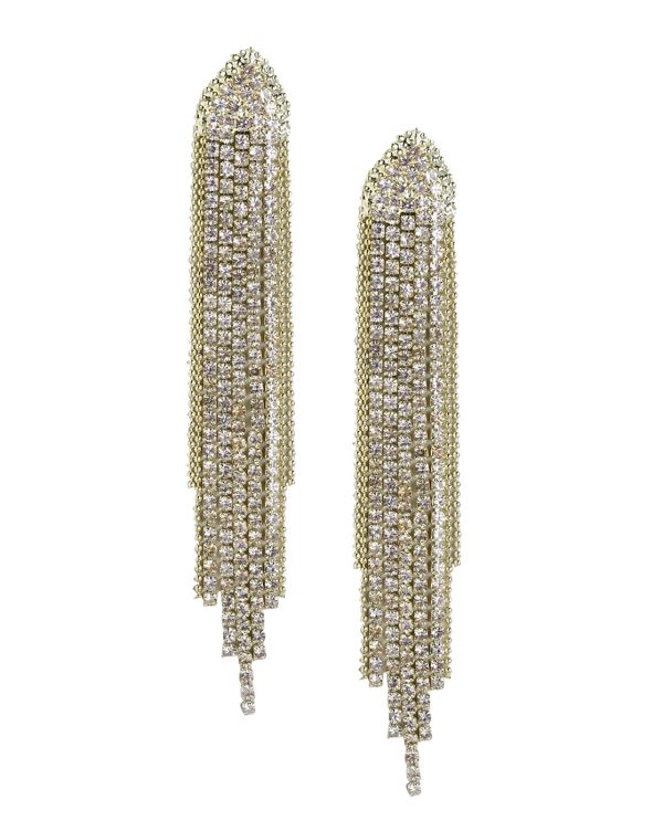 Gold Plated With Cz Tassel Drop Earring For Women For Sale