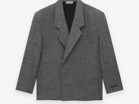 Melange Wool Linen Classic Blazer For Sale