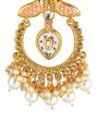 Gold Plated Pearl Enamel Chandelier Jhumka Earring For Women Sale