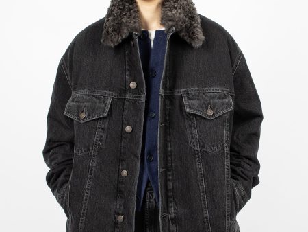 Padded Denim Jacket Black on Sale