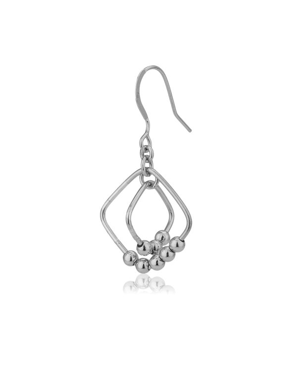 Carlton London 925 Sterling Silver Rhodium Plated Contemporary Drop Earring Online now