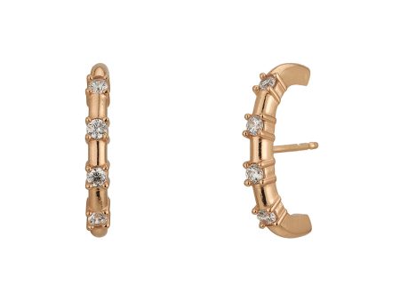 18Kt Gold Plated Cz Studded Earlobe Earring on Sale