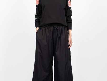 Ruffle Waist Trimmed Trouser Black Online Hot Sale