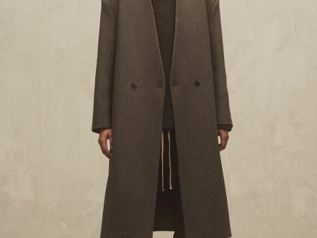 Military Wool Lapelless Coat For Cheap