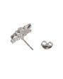 925 Sterling Silver Pink Zirconia With Rhodium Plated Floral Stud Earring Hot on Sale