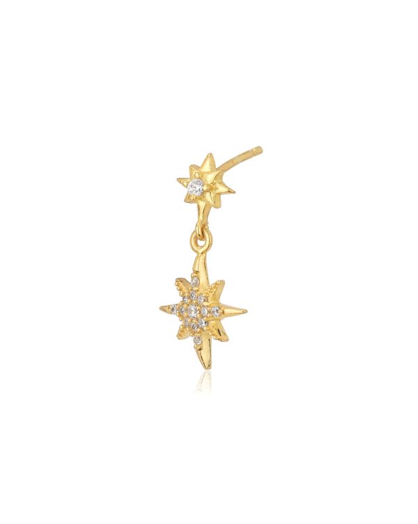 Carlton London Gold Plated Cz Star Drop Earring For Women Online Sale