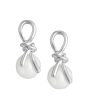 Silver Plated & Pearl Contemporary Drop Earring For Women For Discount