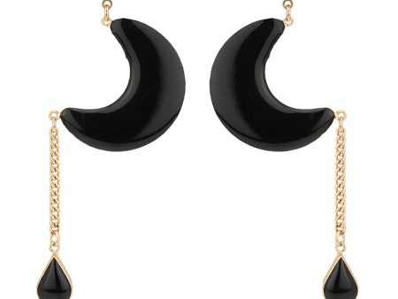 Carlton London Gold Plated Enamel Crescent Drop Earring For Women For Discount