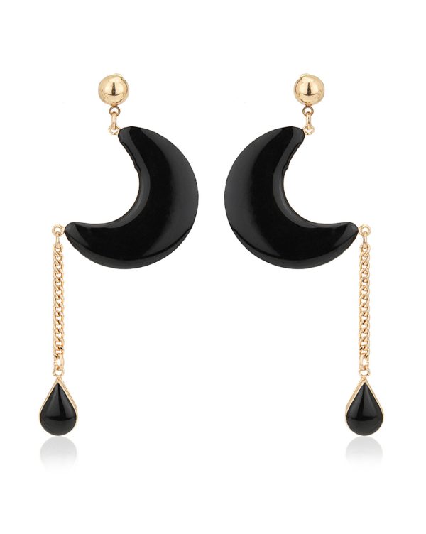 Carlton London Gold Plated Enamel Crescent Drop Earring For Women For Discount