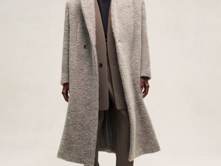 Wool Boucle Stand Collar Overcoat Hot on Sale