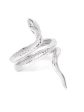 Carlton London Rhodium Plated Silver Toned Snake Shape Adjustable Finger Ring For Women For Discount