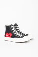 Comme Des Garçons PLAY X Chuck Taylors 1970 s Hi Ox Black on Sale