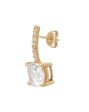 Carlton London Gold Plated Cz Square Drop Earring For Women Online