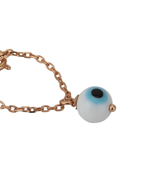 Carlton London Rose Gold Plated Evil Eye Bead Non-Studded Watch Charm For Women on Sale