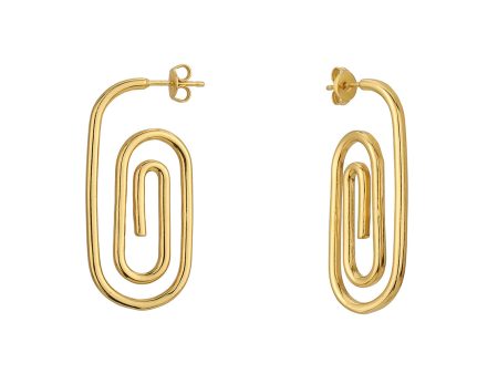 18Kt Gold Plated Stylish Paper Clip Drop Earring For Cheap