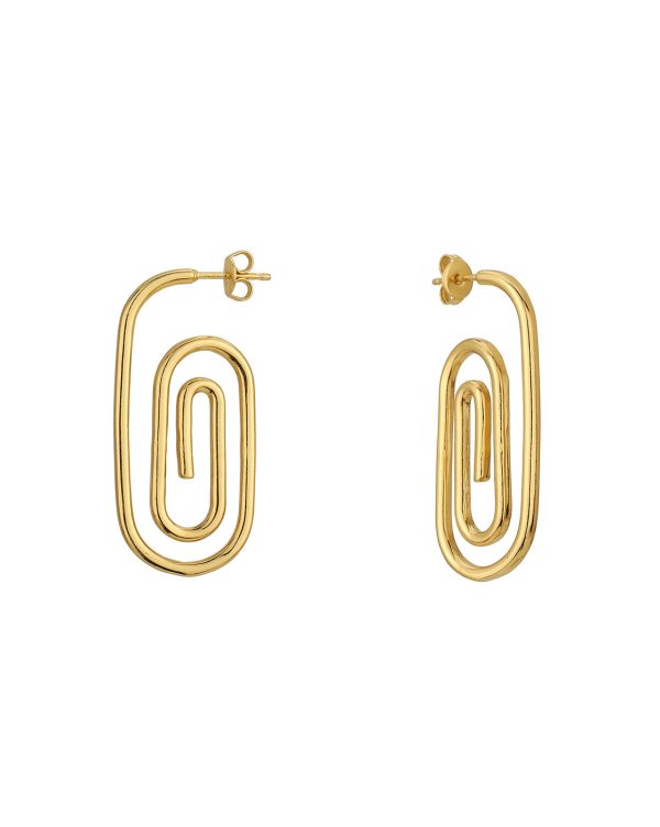 18Kt Gold Plated Stylish Paper Clip Drop Earring For Cheap