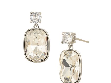 Silver Plated With Crystal Drop Earring For Women Online Hot Sale