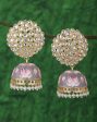 Gold Plated Pearl Enamel Jhumka Earring For Women on Sale