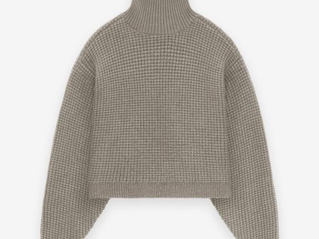 Women s Heavy Waffle Cropped Turtleneck Supply