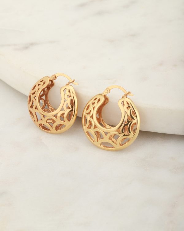 Carlton London Gold Plated Crescent Hoop Earring For Women Supply