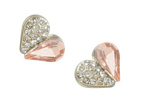 Gold Plated With Cz Heart Petite Stud Earring For Women Hot on Sale