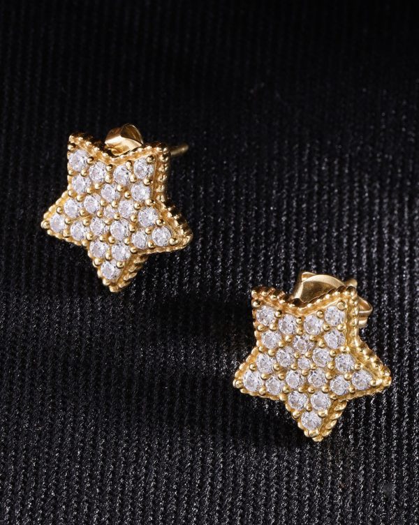 Carlton London Gold Plated Cz Star Stud Earring For Women Online