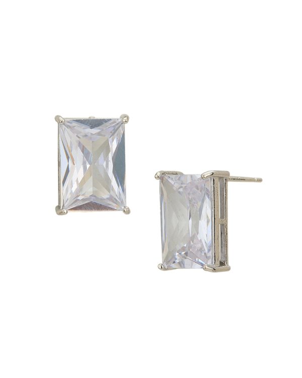 Silver Plated With Crystal Rectangle Stud Earring For Women Cheap