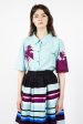 Palm Printed Shirt Blue Purple Discount