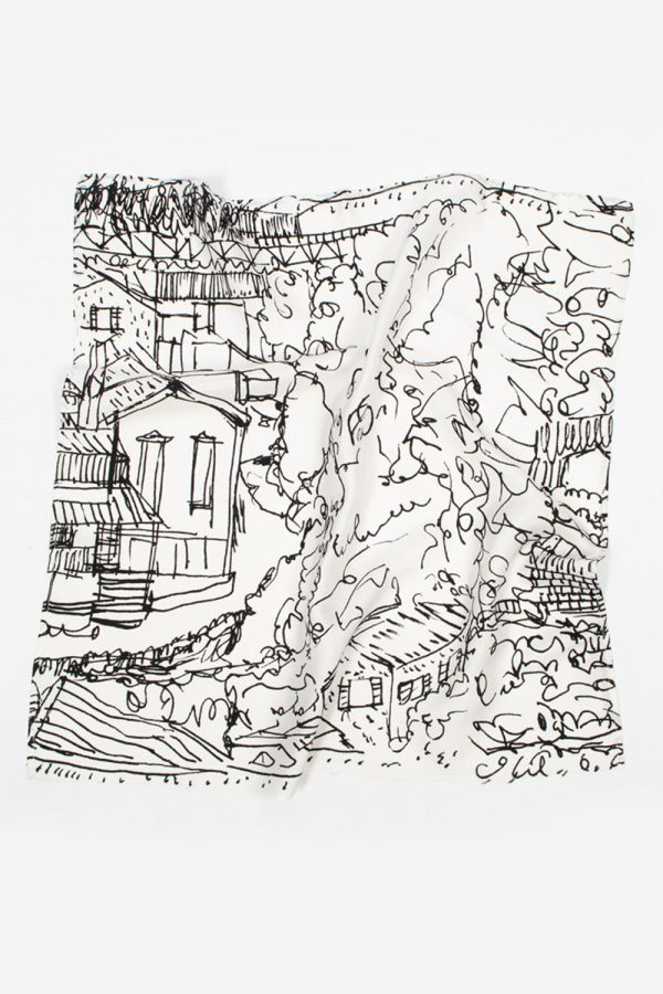 Silk Scarf Village Design Cheap