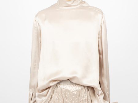 Satin Blouse Pebble Beige Online Hot Sale