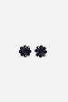 Mini Daisy Stud Earrings Black Crystal Discount