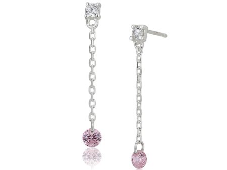 Carlton London  Rhodium Plated Drop Earrings Dangling Cz Cheap