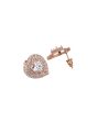 Carlton London Rose Gold Plated Cz Heart Stud Earring For Women For Sale