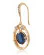 Carlton London Gold Plated Blue Stone Oval Drop Earring For Women For Discount