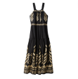 Embroidered Metallic Halter Midi Dress Sale