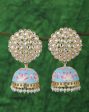 Gold Plated Pearl Enamel Jhumka Earring For Women Cheap