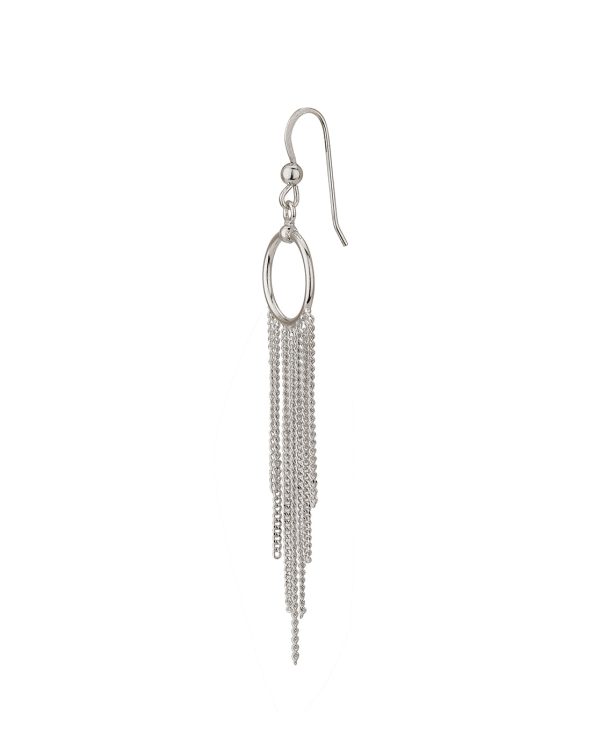 Carlton London Rhodium Plated Contemporary Tasselled Drop Earring For Women Discount