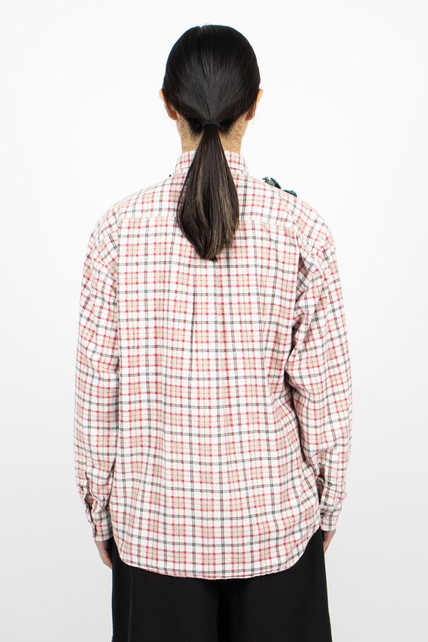 Rebuild Ribbon Flannel Shirt Red Green on Sale